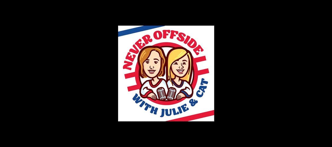 Never Offside with Julie & Cat Podcast Cover
